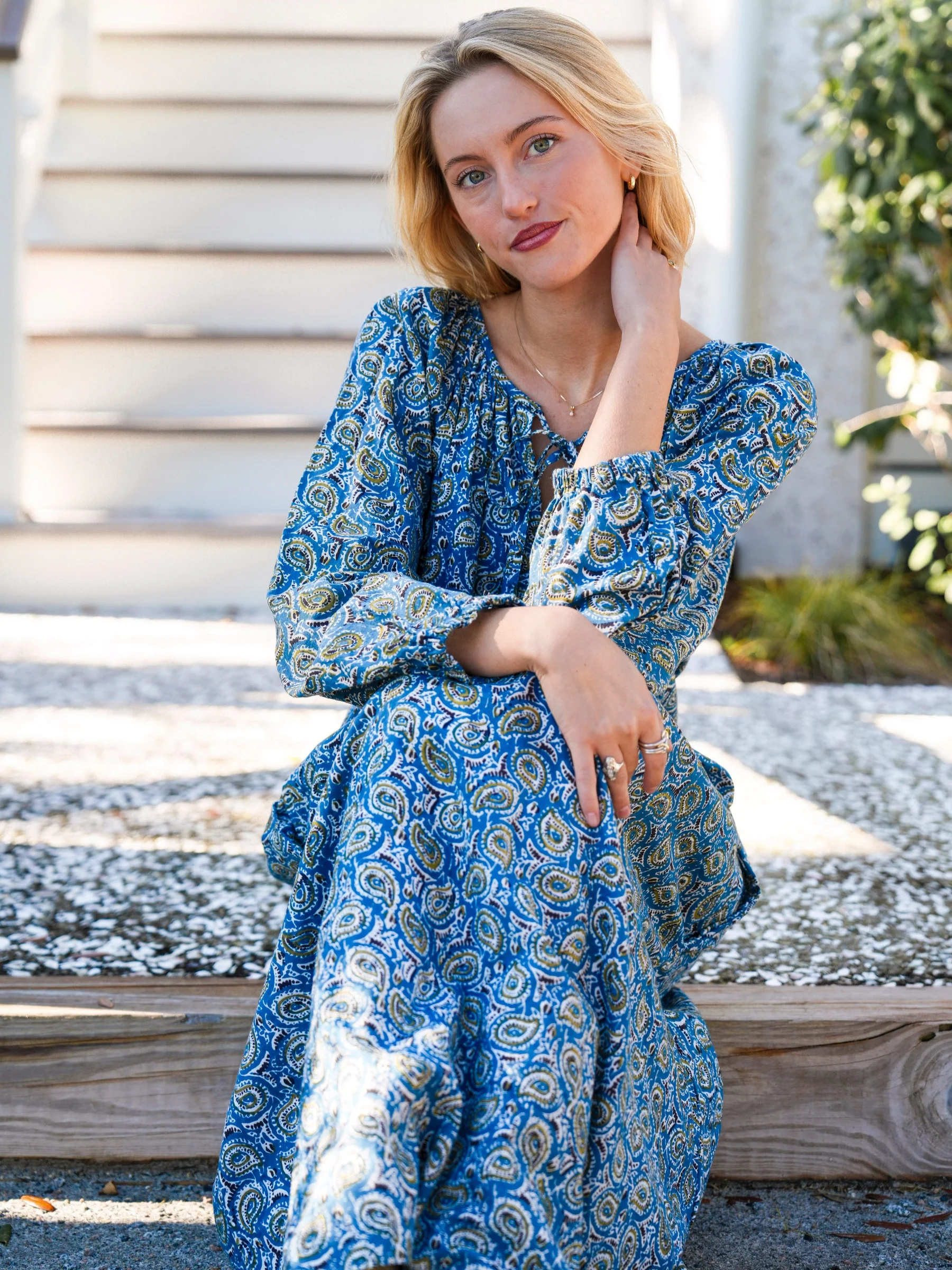 Christopher Maxi Dress - Turquoise Winter Paisley - Image 5