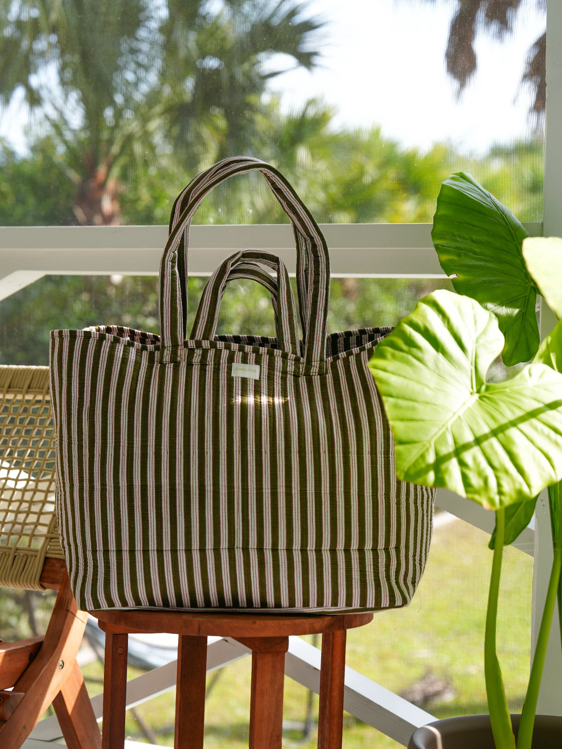 Darby Tote - Olive Martini Stripe - Image 3