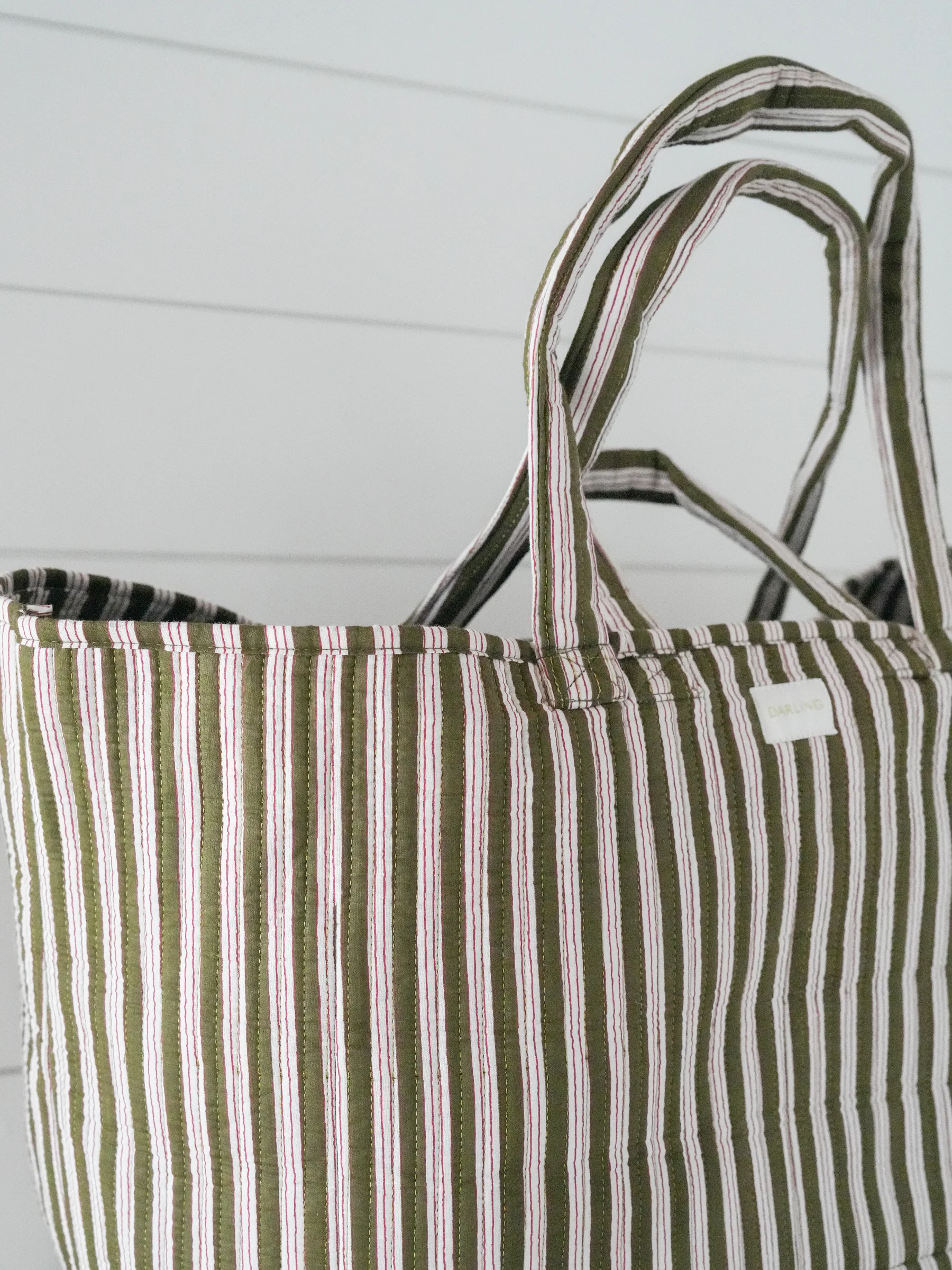 Darby Tote - Olive Martini Stripe - Image 4