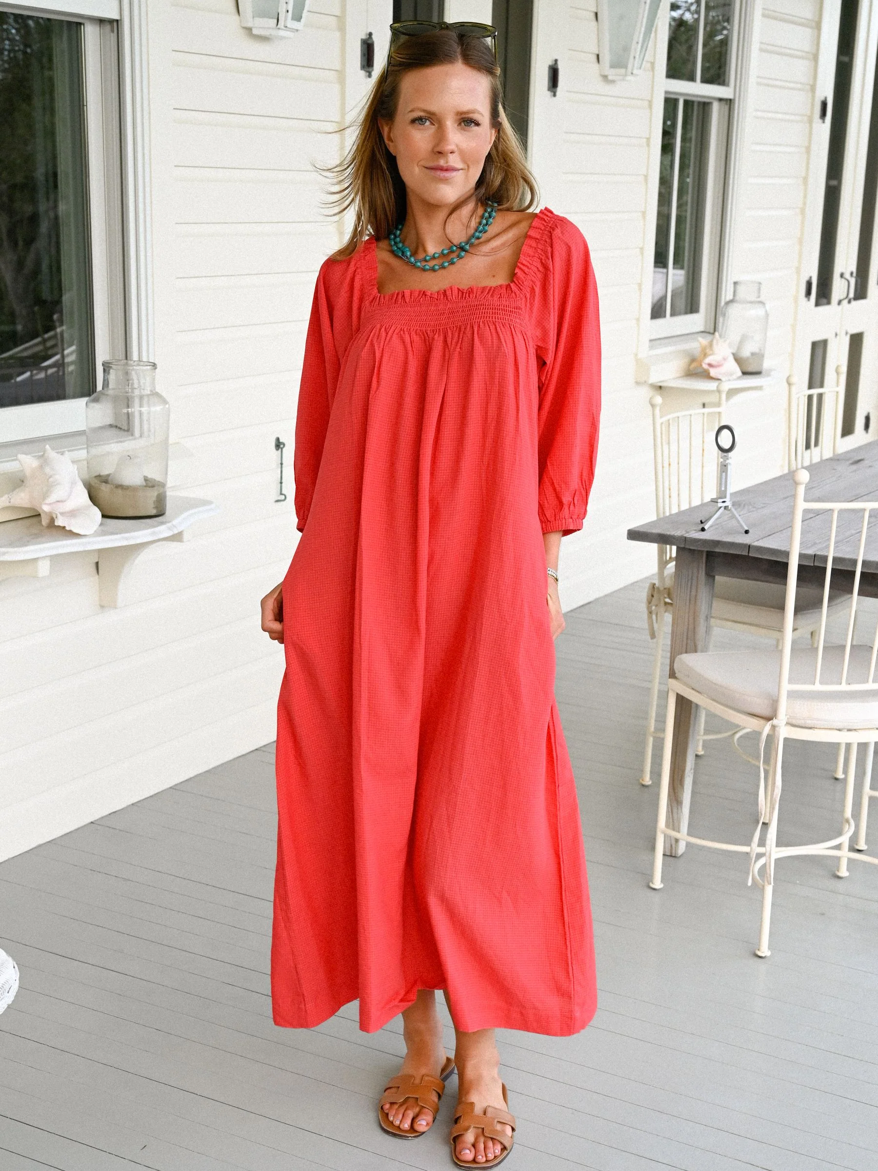 Hannah Dress - Red Check - Image 4