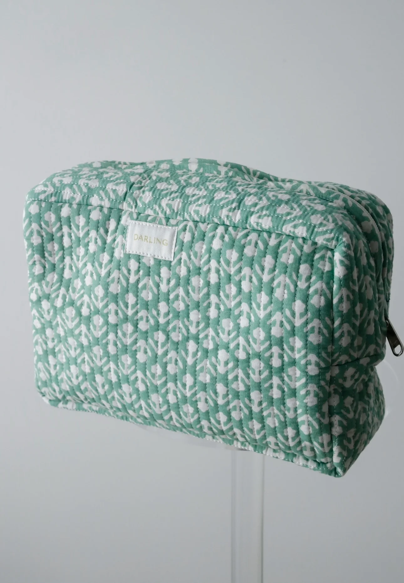 Quilted Cosmetic Bag - Turquoise Tulip - Image 3