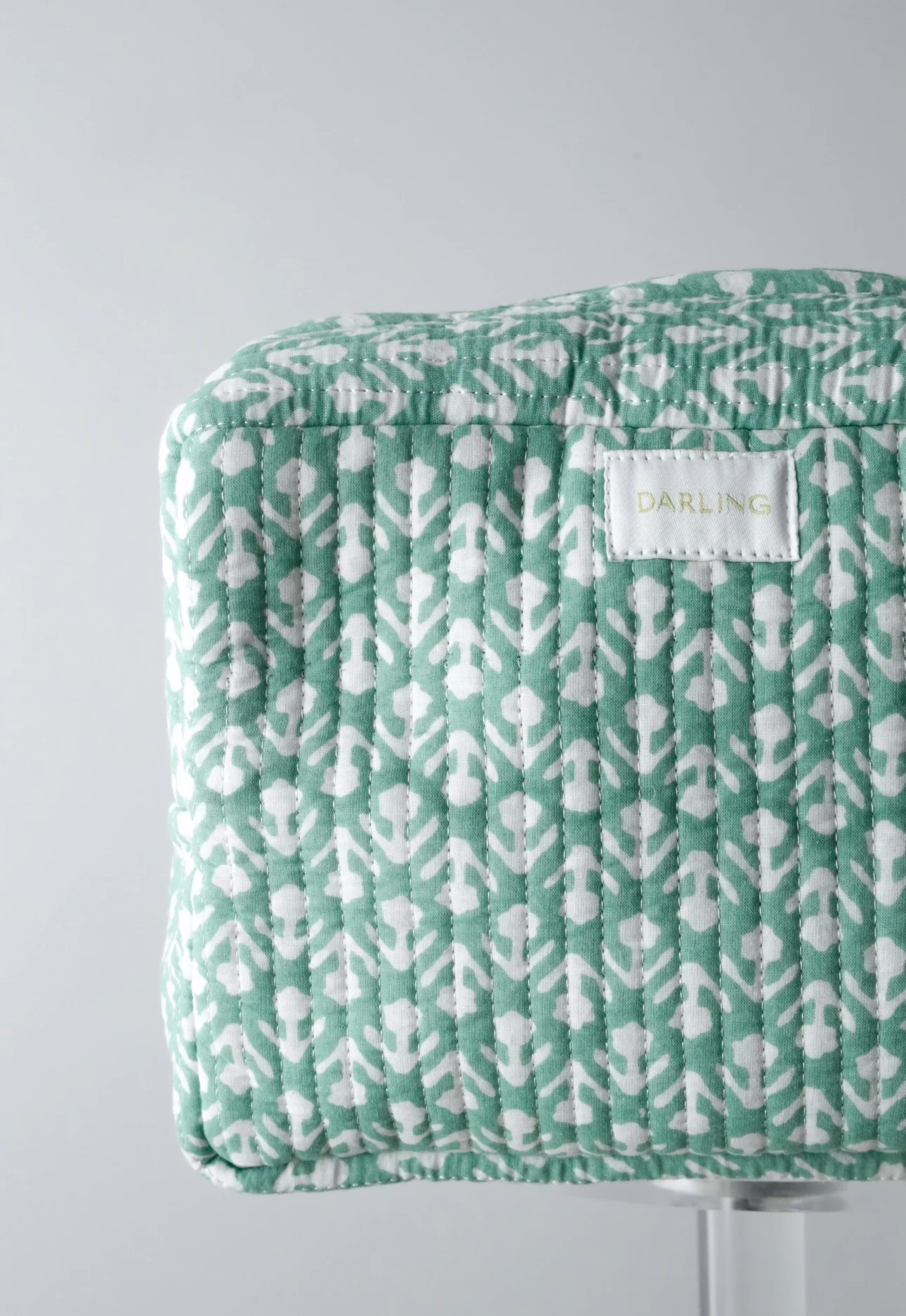 Quilted Cosmetic Bag - Turquoise Tulip - Image 4