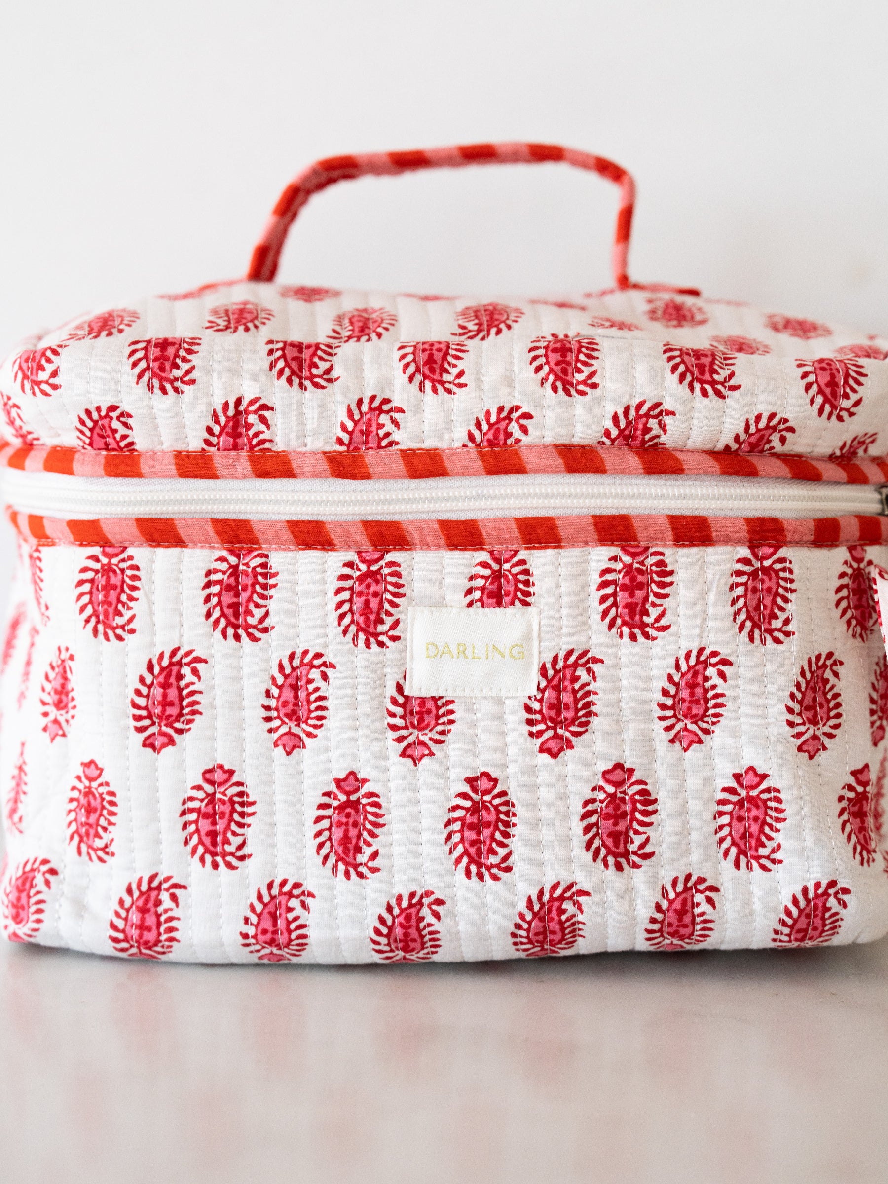 Quilted Train Case - Pinkberry Paisley - Image 3